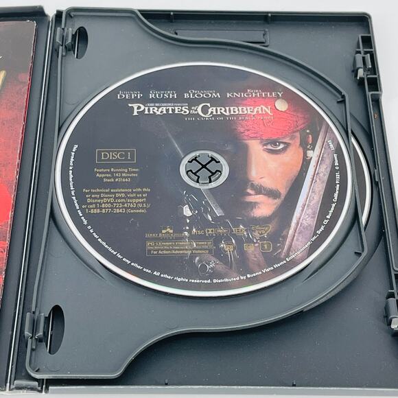 Pirates Of The Caribbean The Curse Of The Black Pearl Movie DVD - GUC - Picture 11 of 15